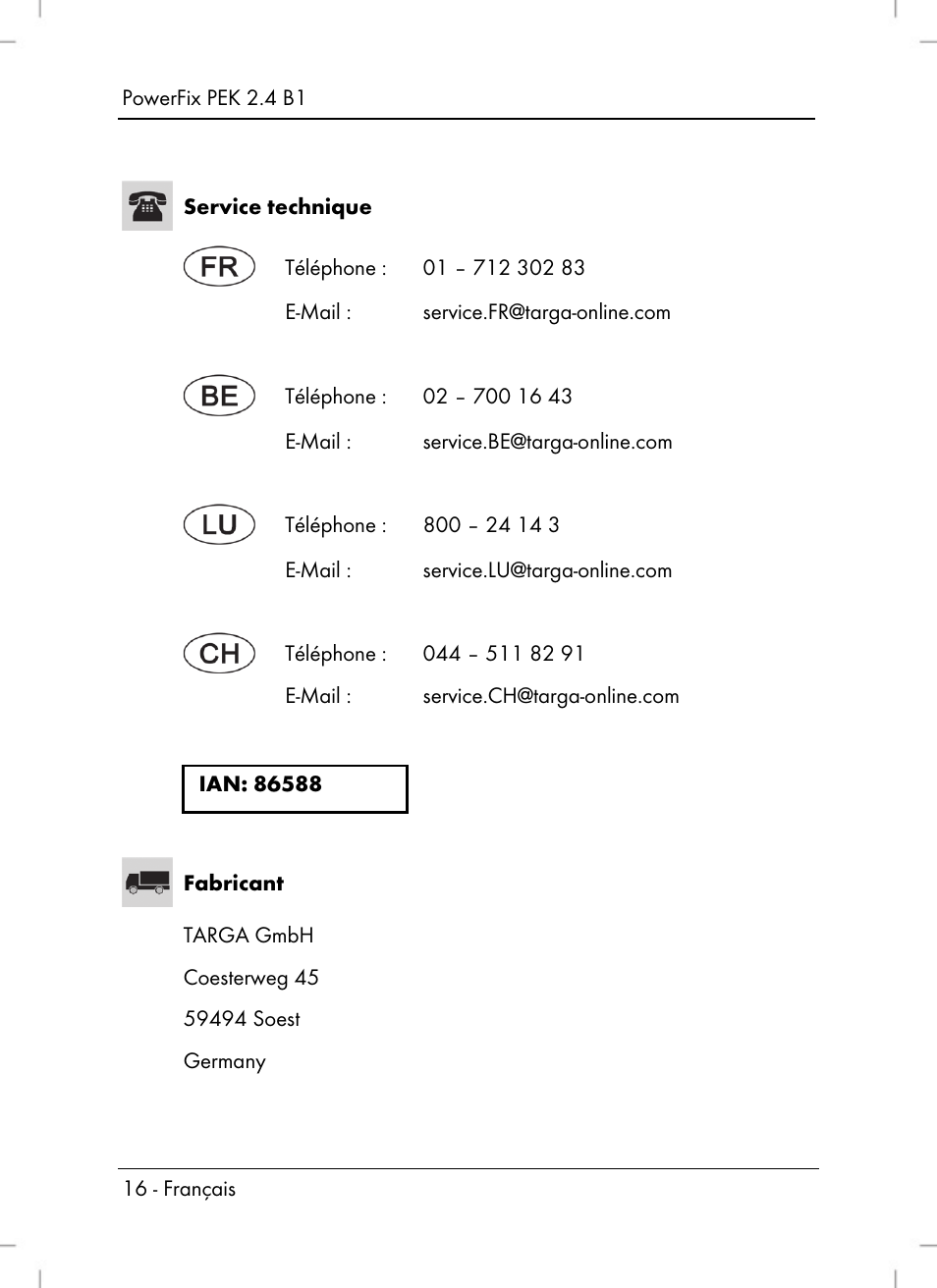 Powerfix PEK 2.4 B1 User Manual | Page 18 / 64