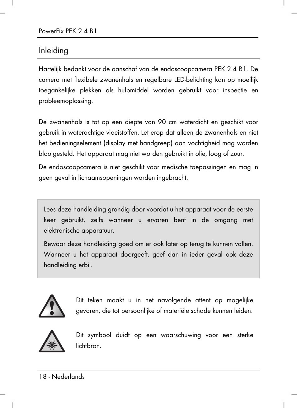 Inleiding | Powerfix PEK 2.4 B1 User Manual | Page 20 / 64