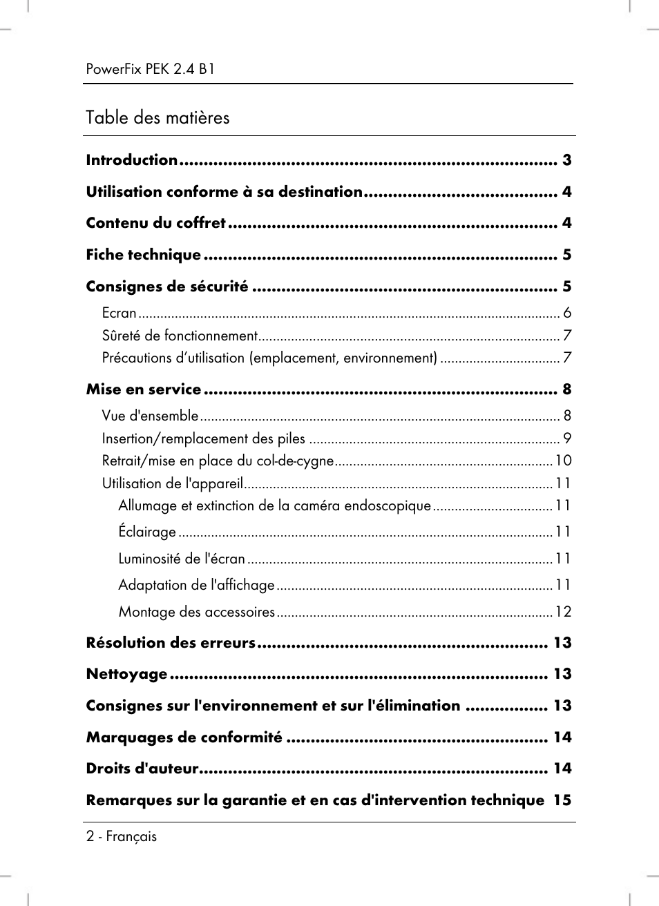 Powerfix PEK 2.4 B1 User Manual | Page 4 / 64