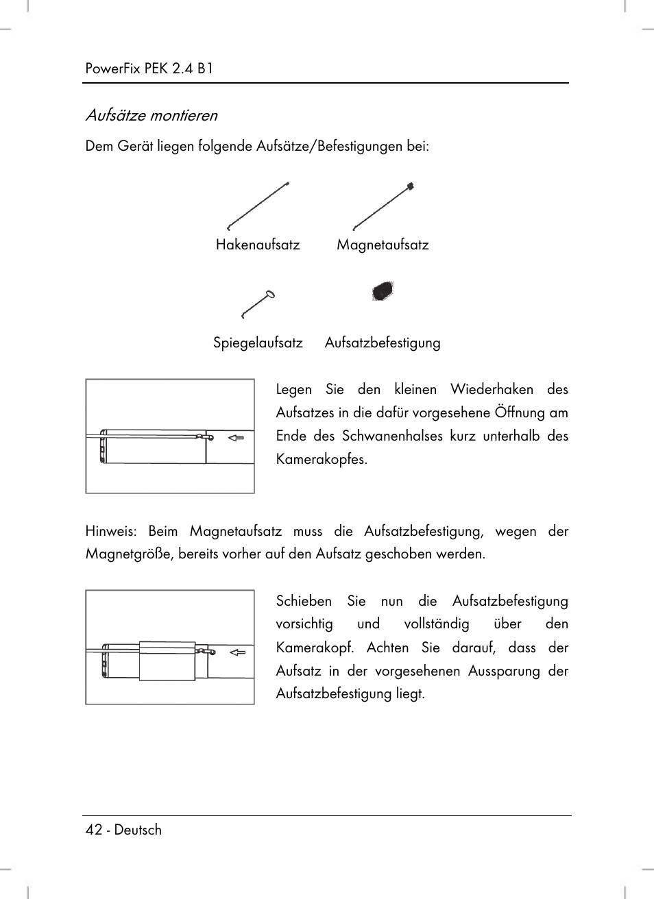 Aufsätze montieren | Powerfix PEK 2.4 B1 User Manual | Page 44 / 64