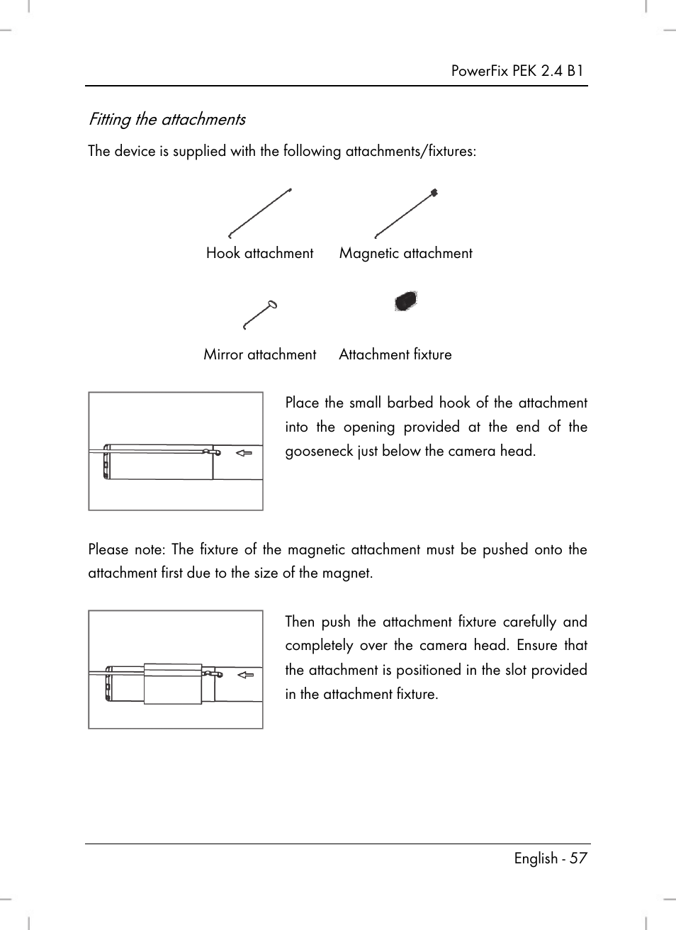 Fitting the attachments | Powerfix PEK 2.4 B1 User Manual | Page 59 / 64