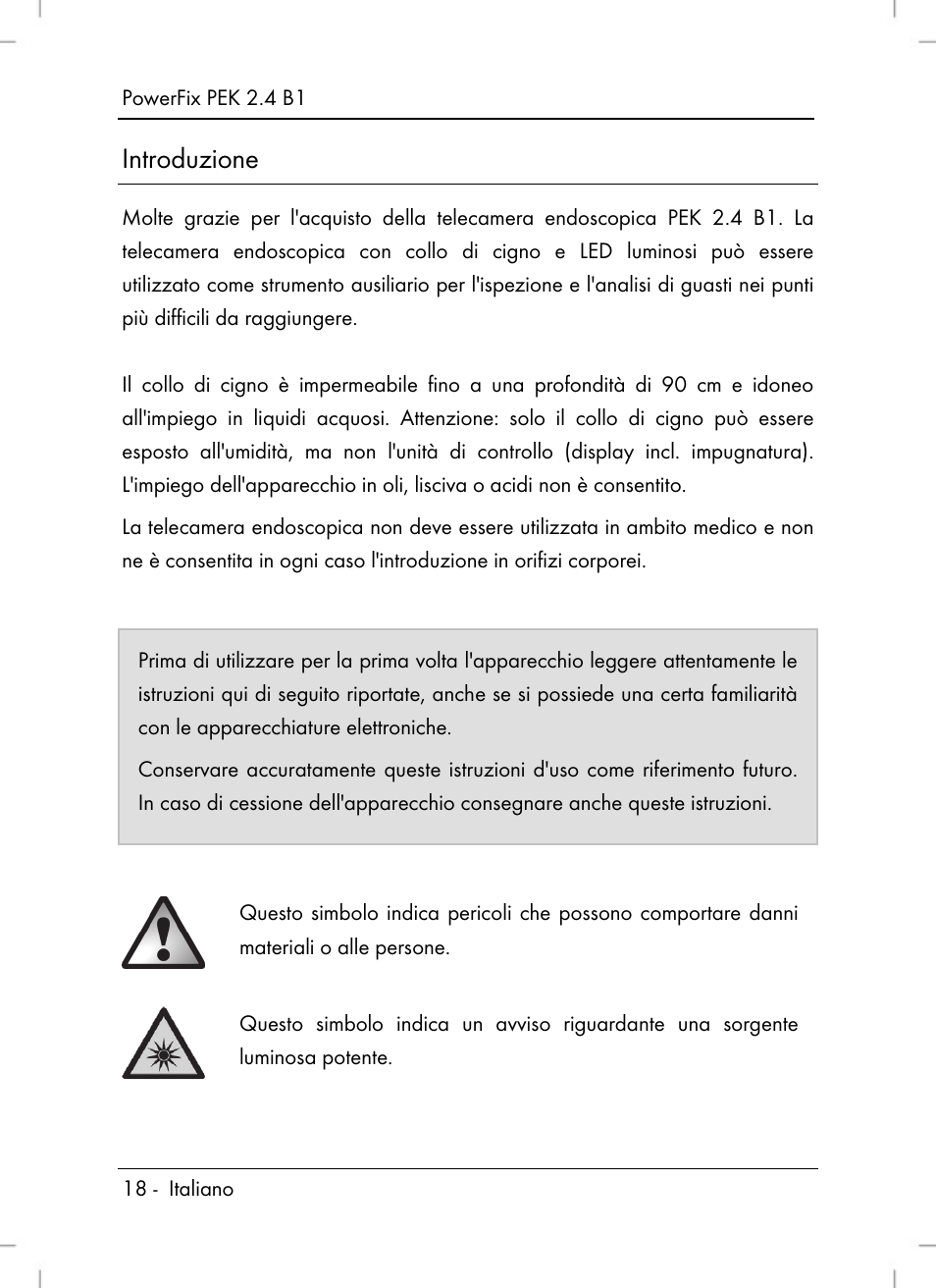 Introduzione | Powerfix PEK 2.4 B1 User Manual | Page 20 / 80