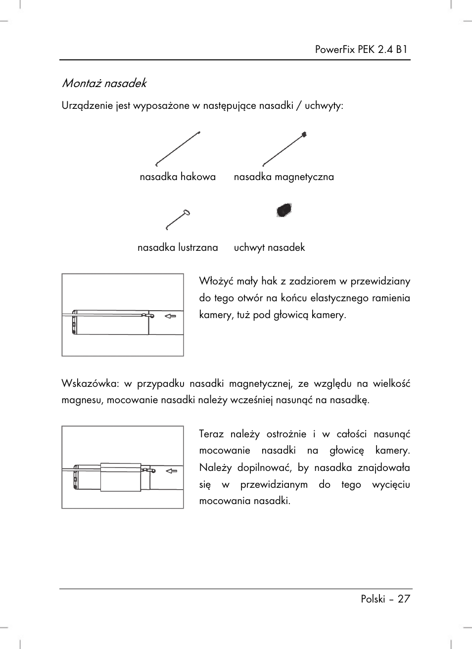Montaż nasadek | Powerfix PEK 2.4 B1 User Manual | Page 29 / 94