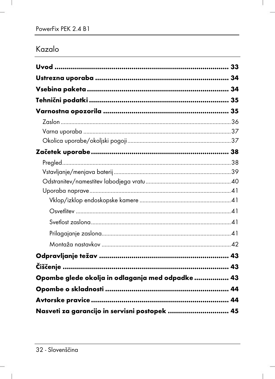 Powerfix PEK 2.4 B1 User Manual | Page 34 / 94