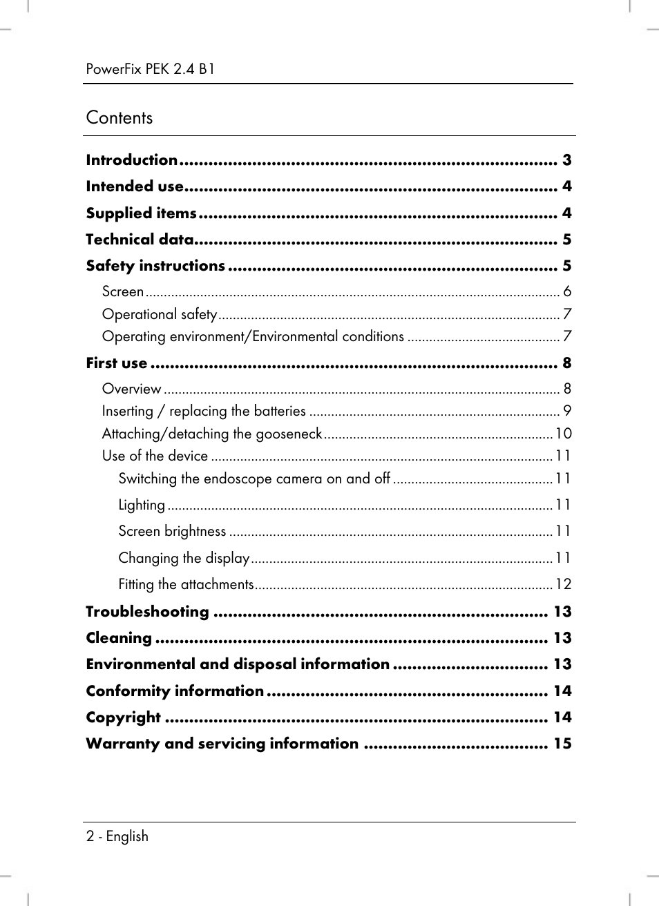 Powerfix PEK 2.4 B1 User Manual | Page 4 / 94