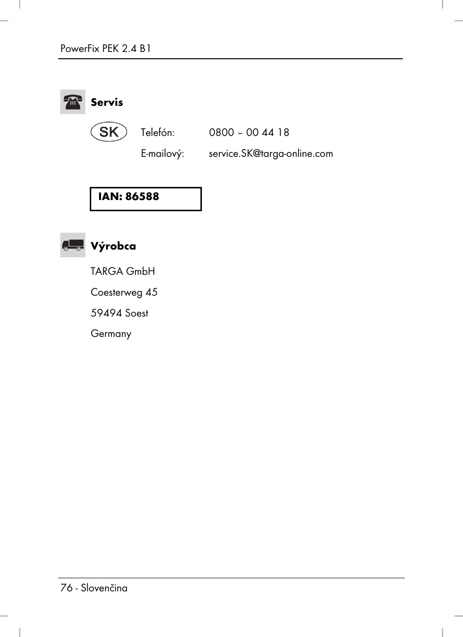 Powerfix PEK 2.4 B1 User Manual | Page 78 / 94