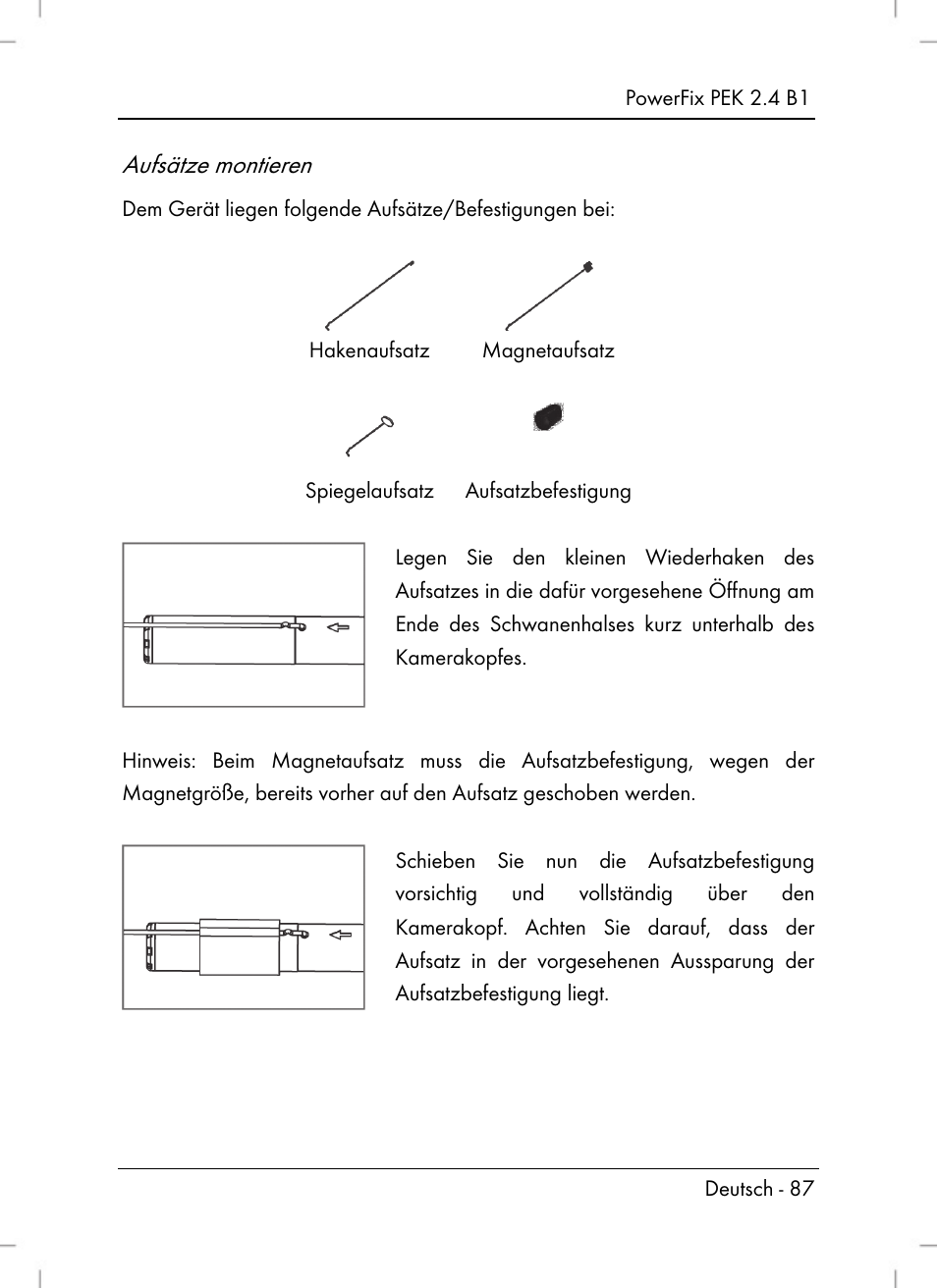 Aufsätze montieren | Powerfix PEK 2.4 B1 User Manual | Page 89 / 94