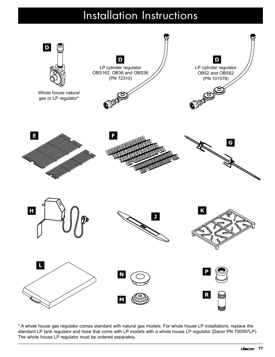 Installation instructions | Dacor OB52 User Manual | Page 16 / 55