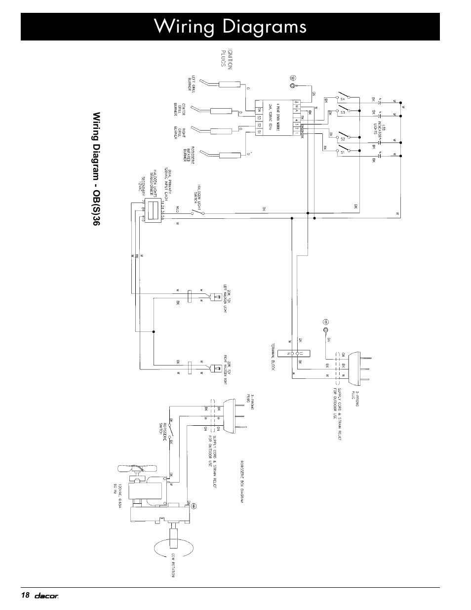 Wiring diagrams | Dacor OB52 User Manual | Page 23 / 55