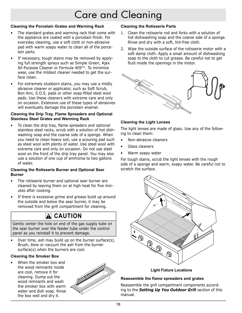 Care and cleaning, Caution | Dacor OB52 User Manual | Page 47 / 55