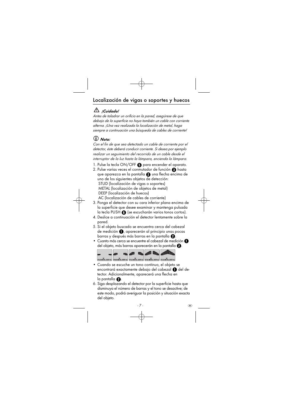 Localización de vigas o soportes y huecos | Powerfix KH 2927-2 User Manual | Page 10 / 43