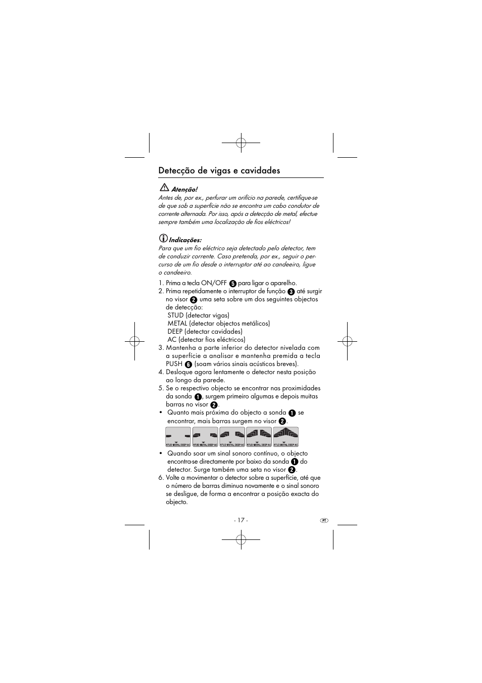 Detecção de vigas e cavidades | Powerfix KH 2927-2 User Manual | Page 20 / 43