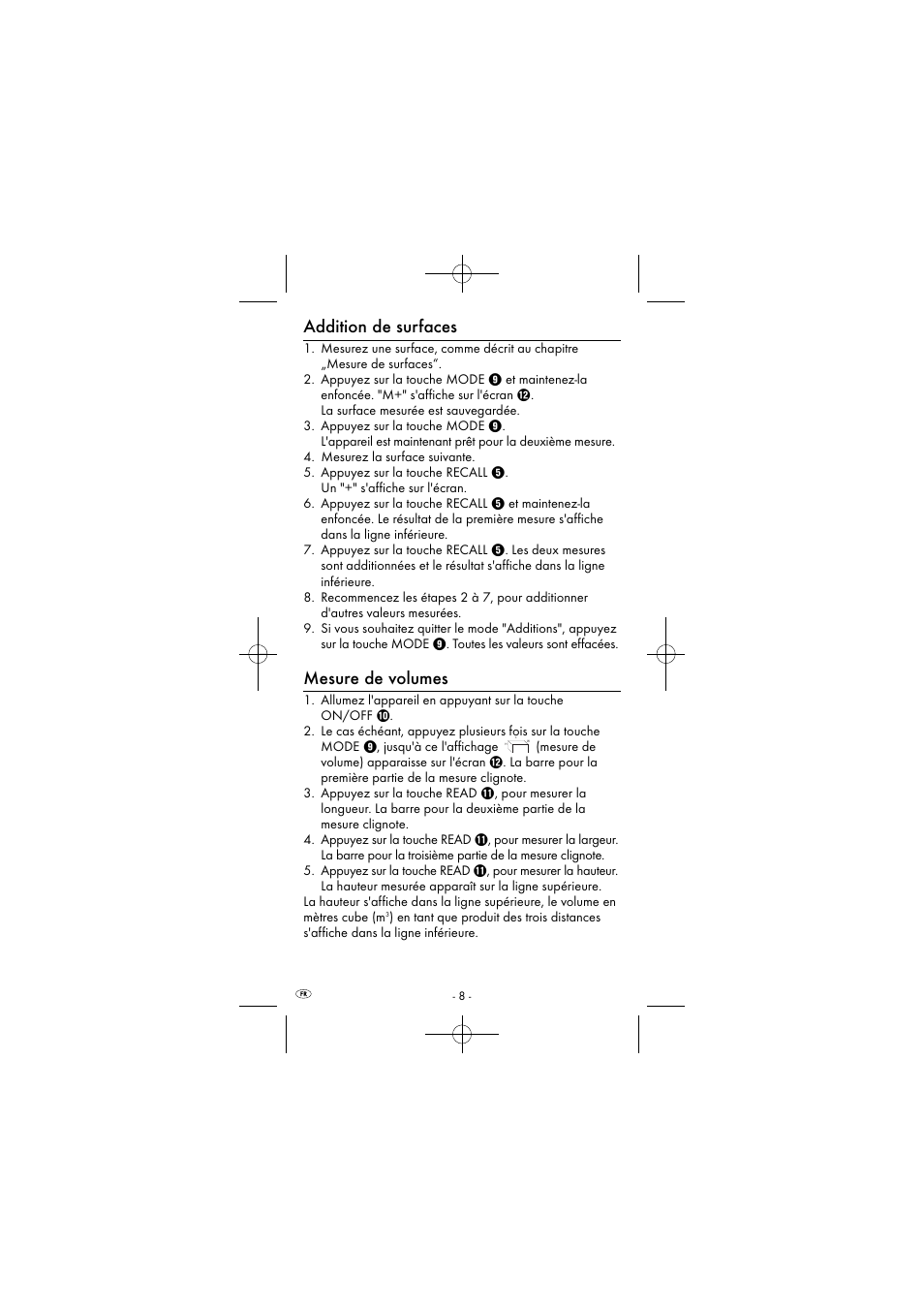 Addition de surfaces, Mesure de volumes | Powerfix KH 2927-1 User Manual | Page 11 / 51