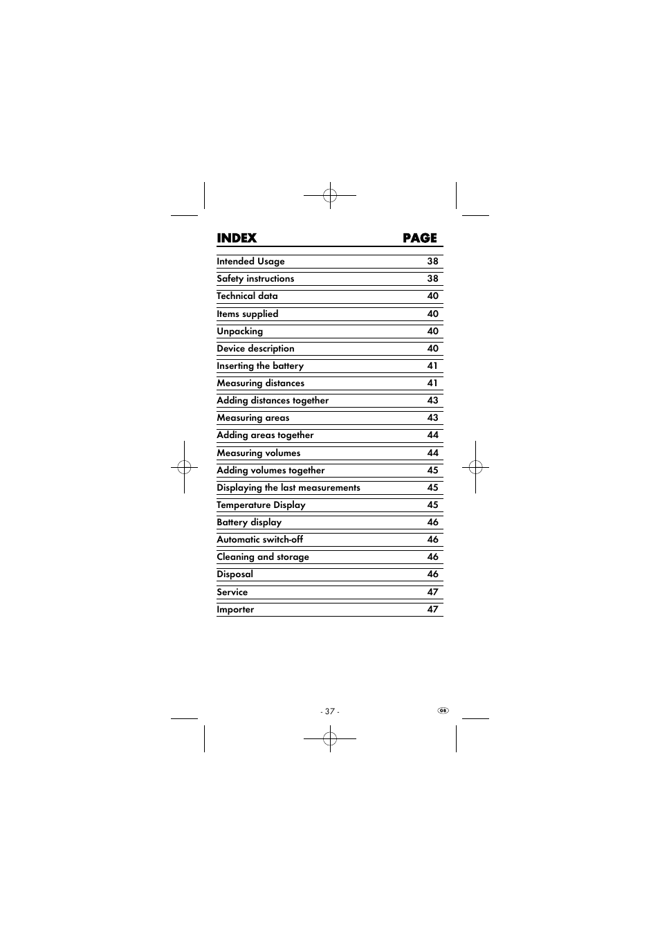 Iin nd de ex x p pa ag ge e | Powerfix KH 2927-1 User Manual | Page 40 / 51