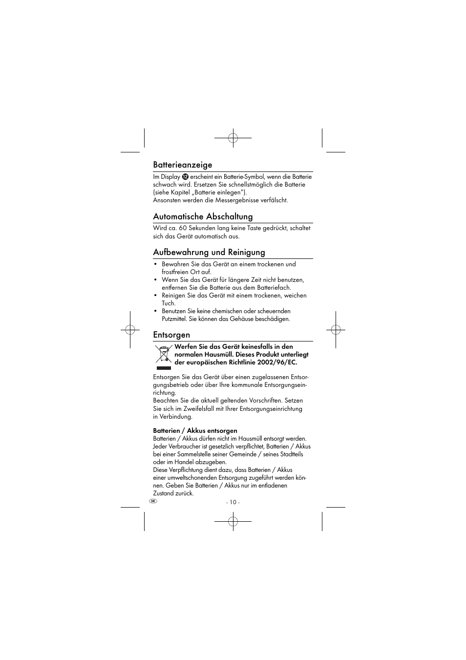 Batterieanzeige, Automatische abschaltung, Aufbewahrung und reinigung | Entsorgen | Powerfix KH 2927-1 User Manual | Page 13 / 63
