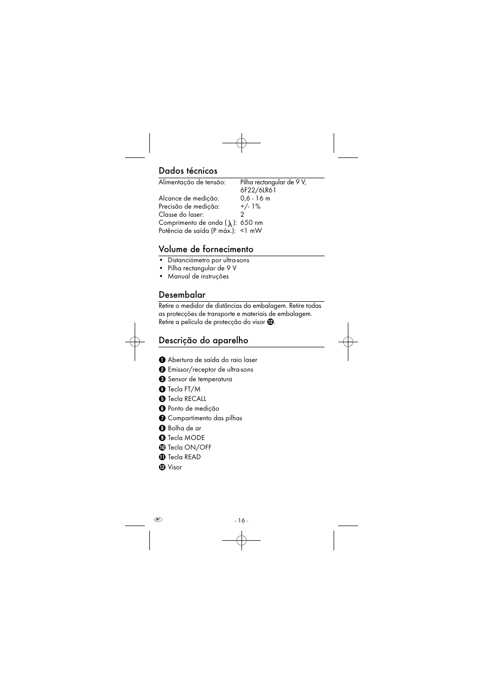 Dados técnicos, Volume de fornecimento, Desembalar | Descrição do aparelho | Powerfix KH 2927-1 User Manual | Page 19 / 52