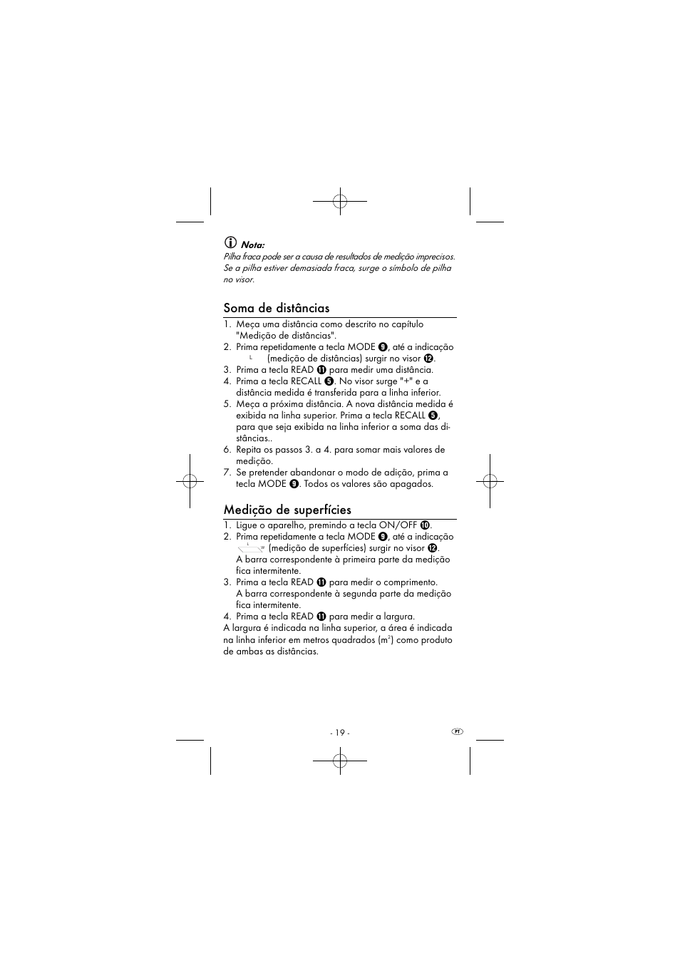 Soma de distâncias, Medição de superfícies | Powerfix KH 2927-1 User Manual | Page 22 / 52