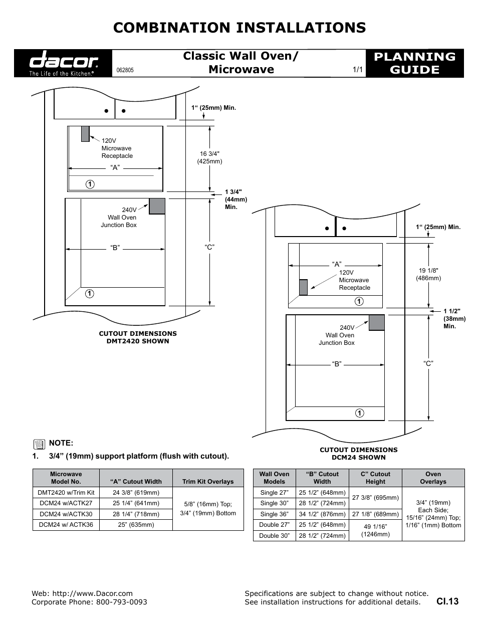 Dacor DMT2420 User Manual | 1 page