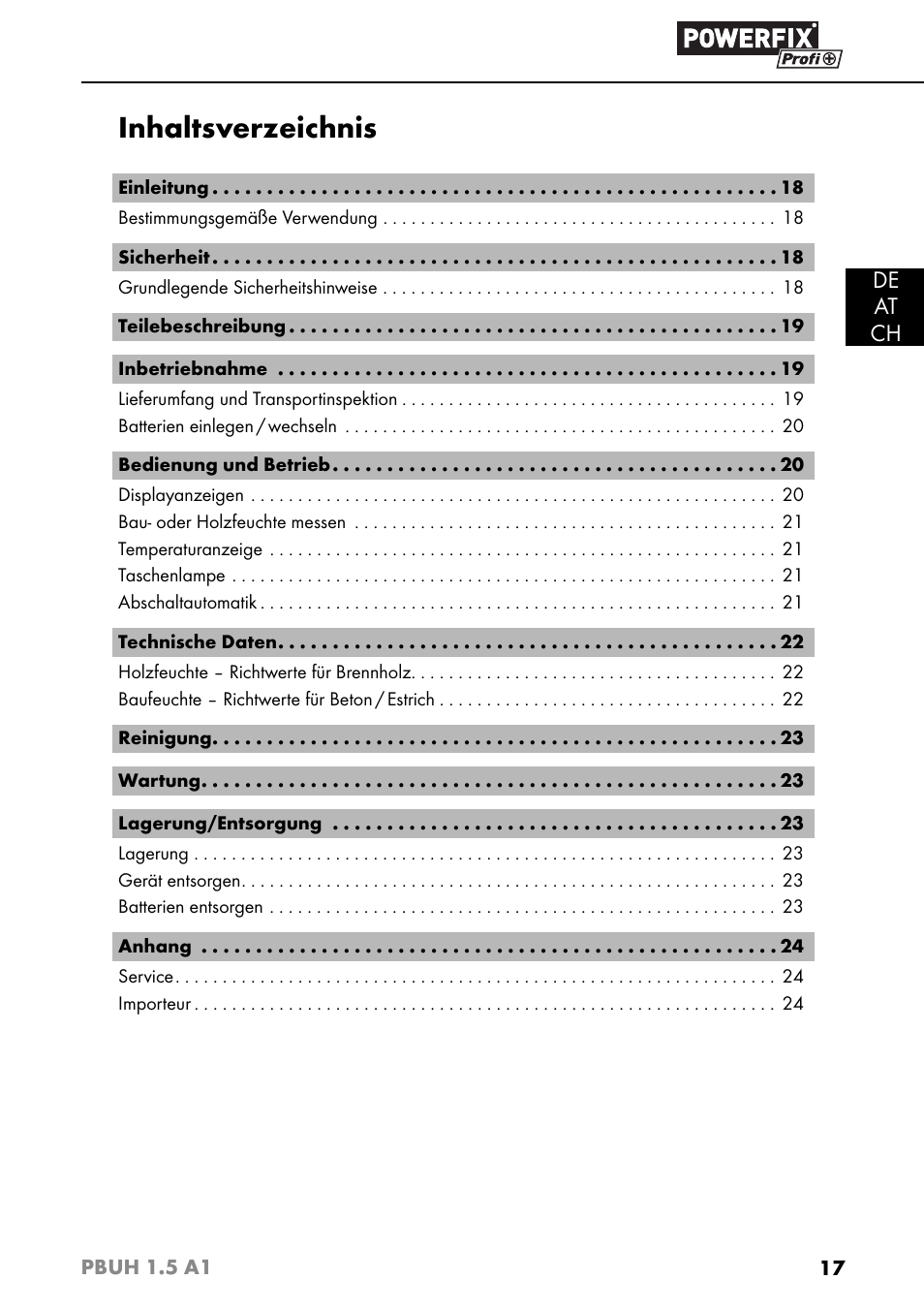 Powerfix PBUH 1.5 A1 User Manual | Page 20 / 36