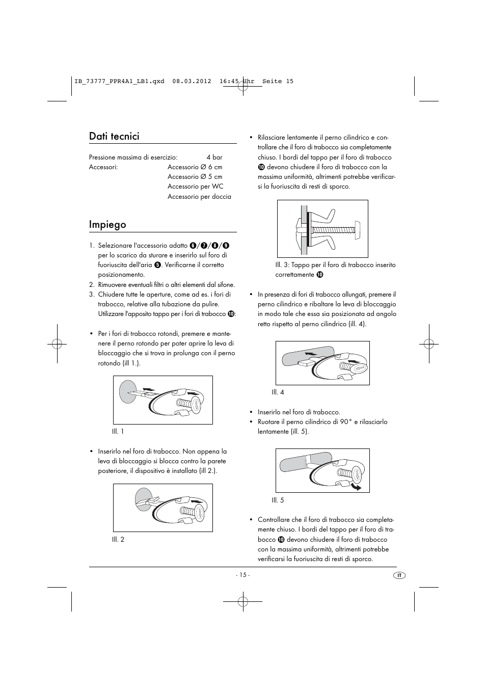 Dati tecnici, Impiego | Powerfix PPR 4 A1 User Manual | Page 18 / 33