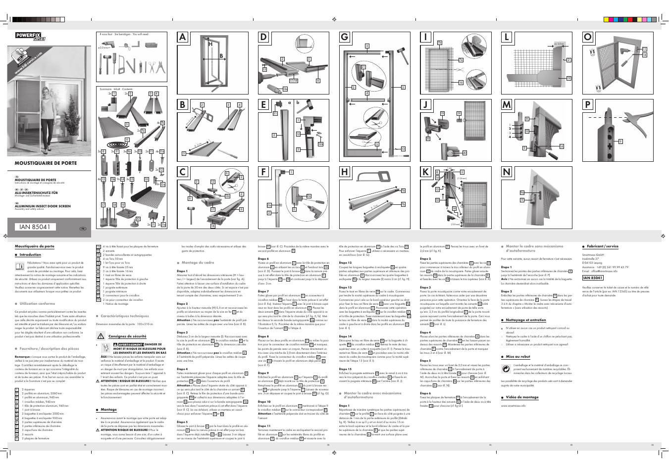 Powerfix Aluminium Insect Door Screen User Manual | 2 pages