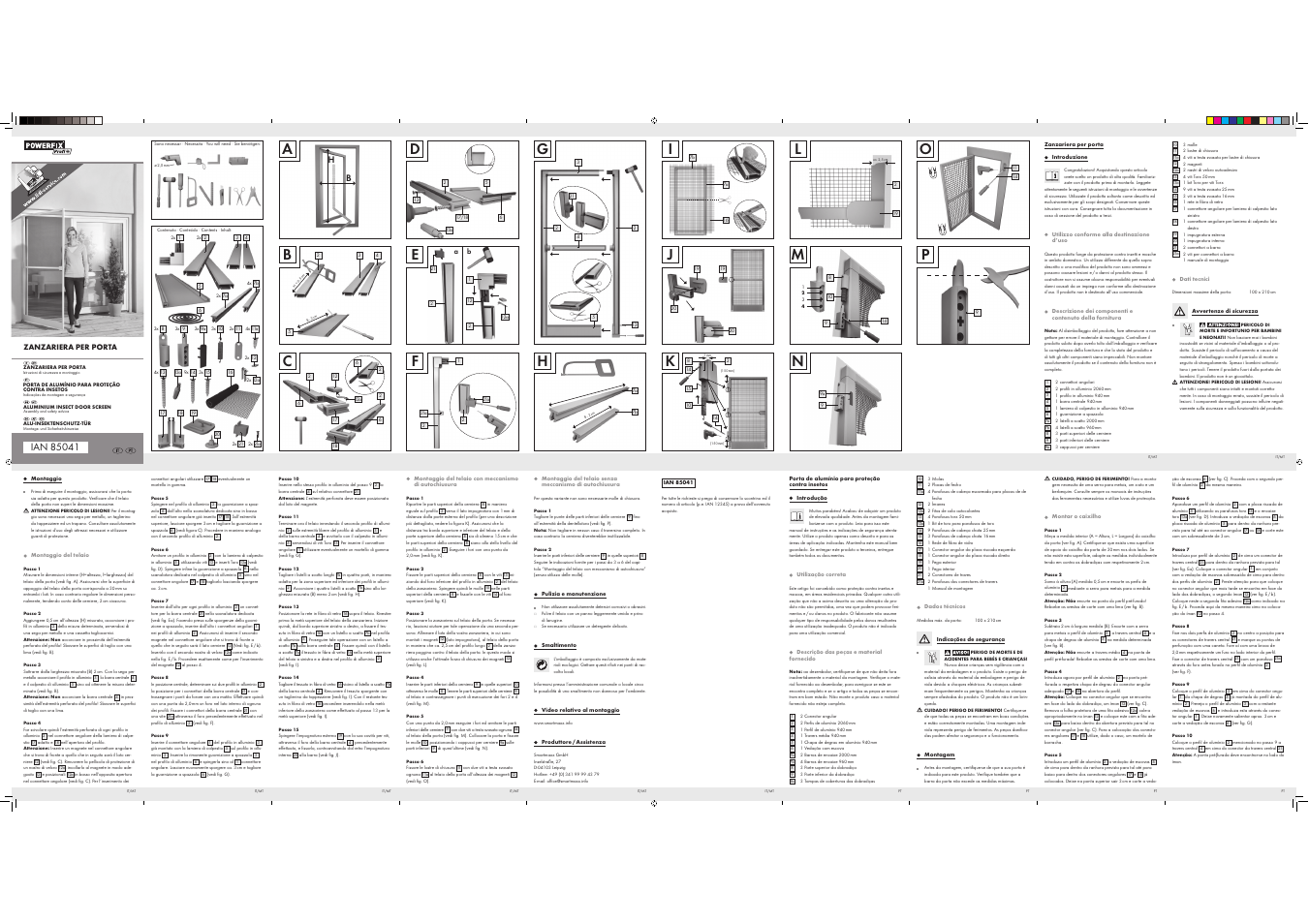 Powerfix Aluminium Insect Door Screen User Manual | 2 pages