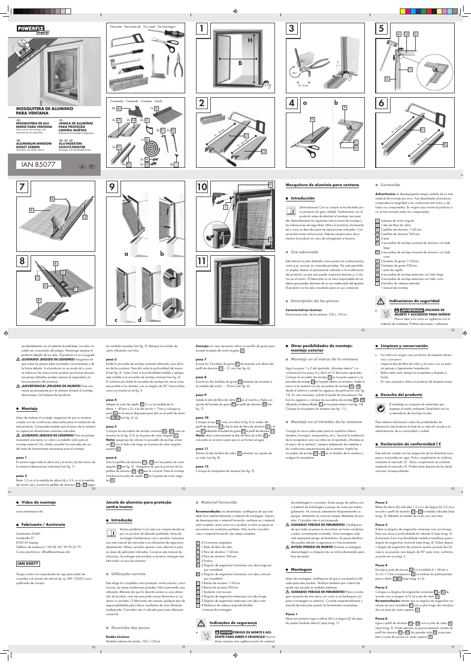 Powerfix Aluminium Window  Insect Screen User Manual | 2 pages