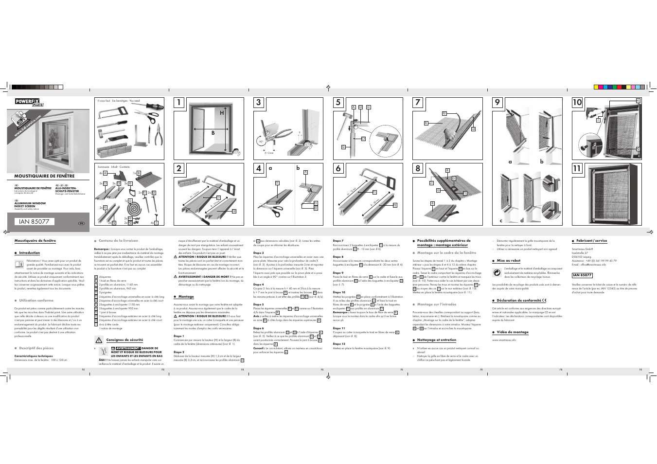 Powerfix Aluminium Window  Insect Screen User Manual | 2 pages