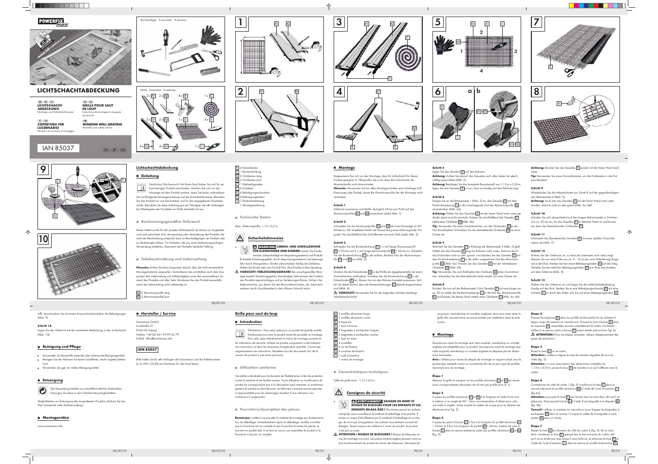 Powerfix Window Well Grating User Manual | 2 pages