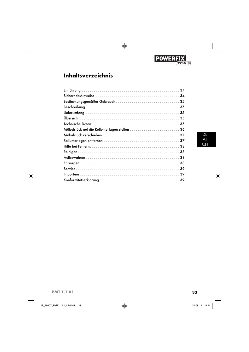 Powerfix PMT 1.1 A1 User Manual | Page 36 / 43