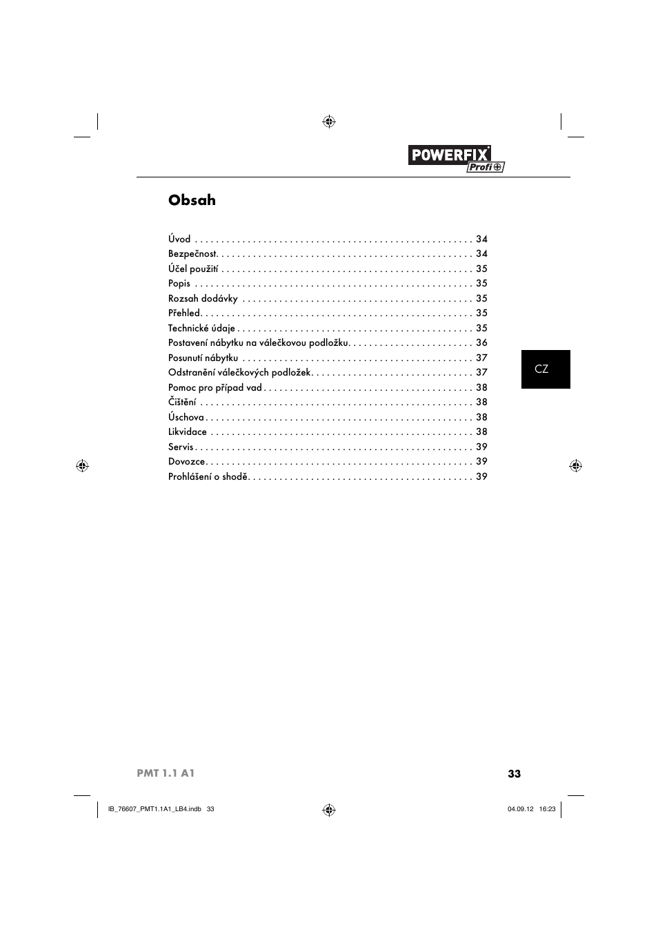 Powerfix PMT 1.1 A1 User Manual | Page 36 / 60