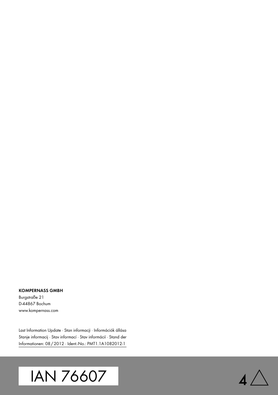Powerfix PMT 1.1 A1 User Manual | Page 60 / 60