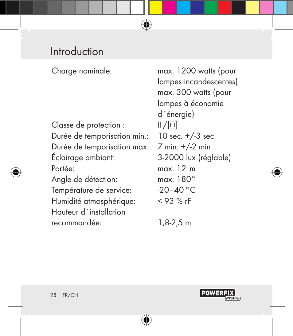 Introduction / sécurité introduction | Powerfix Motion Sensor User Manual | Page 28 / 85