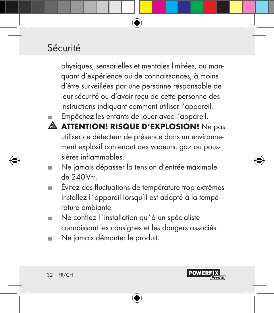 Montage sécurité | Powerfix Motion Sensor User Manual | Page 32 / 85