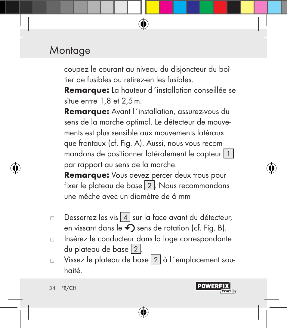 Montage / mise en service montage | Powerfix Motion Sensor User Manual | Page 34 / 85