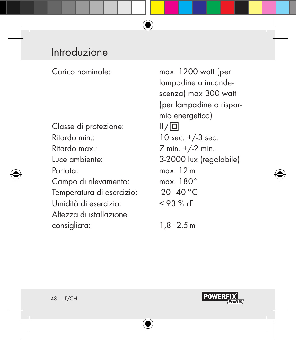 Introduzione / sicurezza introduzione | Powerfix Motion Sensor User Manual | Page 48 / 85