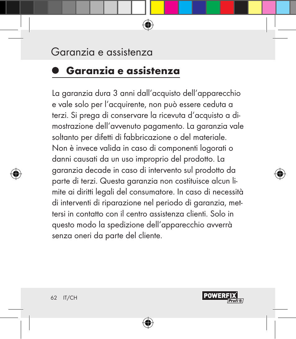 Garanzia e assistenza garanzia e assistenza | Powerfix Motion Sensor User Manual | Page 62 / 85