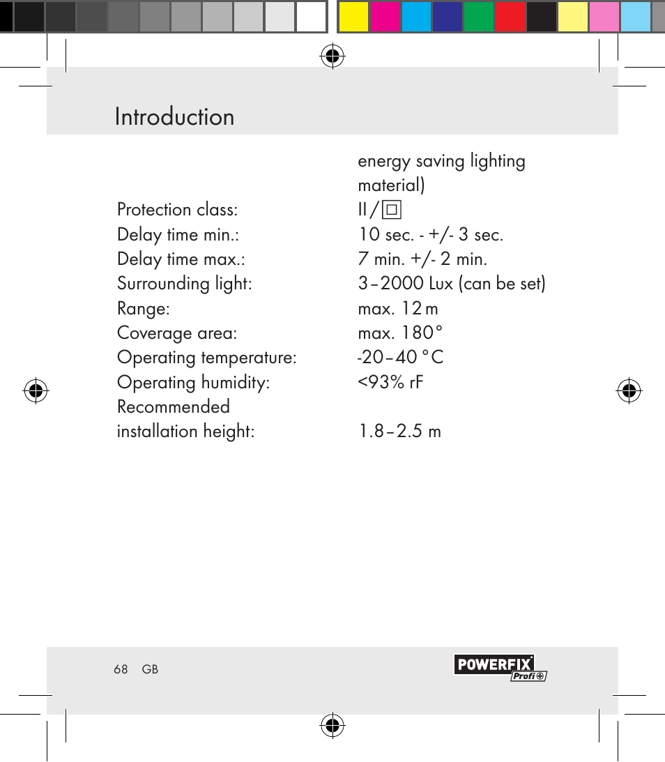 Introduction / safety introduction | Powerfix Motion Sensor User Manual | Page 68 / 85