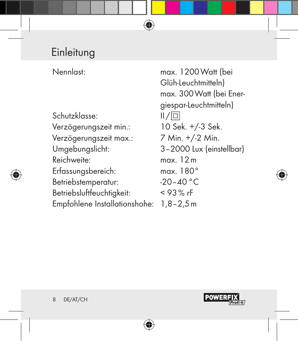 Einleitung / sicherheit einleitung | Powerfix Motion Sensor User Manual | Page 8 / 85