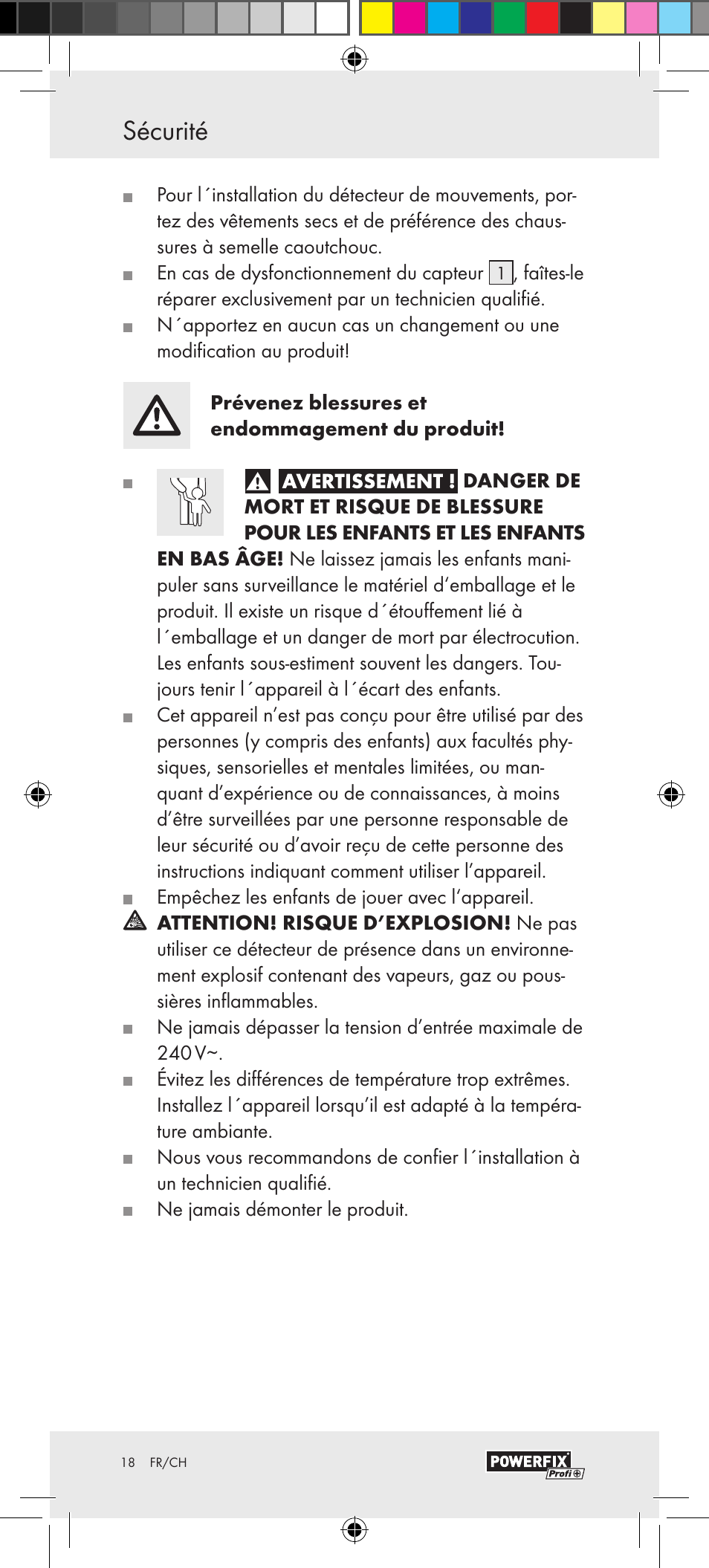 Montage sécurité | Powerfix Motion Sensor User Manual | Page 18 / 45