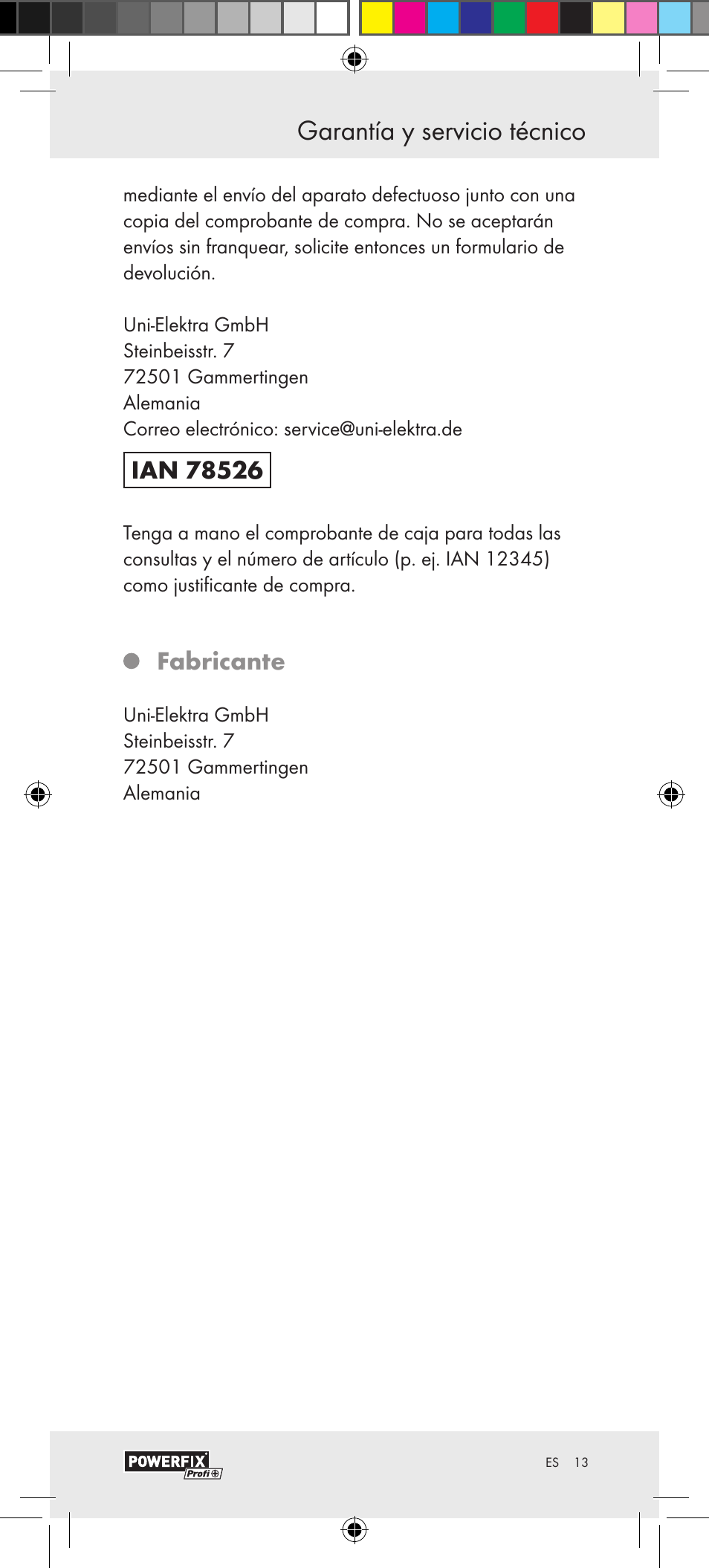 Fabricante | Powerfix Motion Sensor User Manual | Page 13 / 53