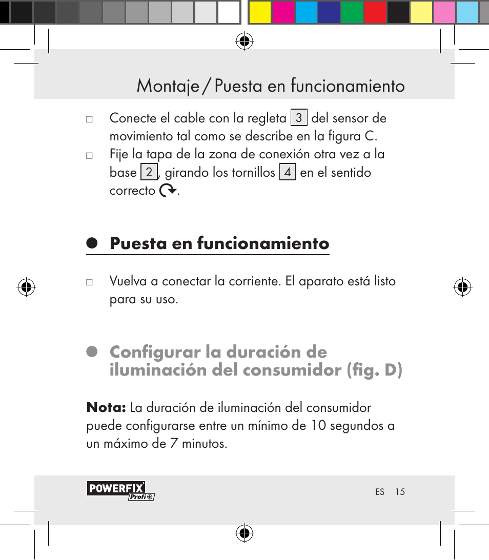 Montaje / puesta en funcionamiento montaje, Puesta en funcionamiento | Powerfix Motion Sensor User Manual | Page 15 / 105