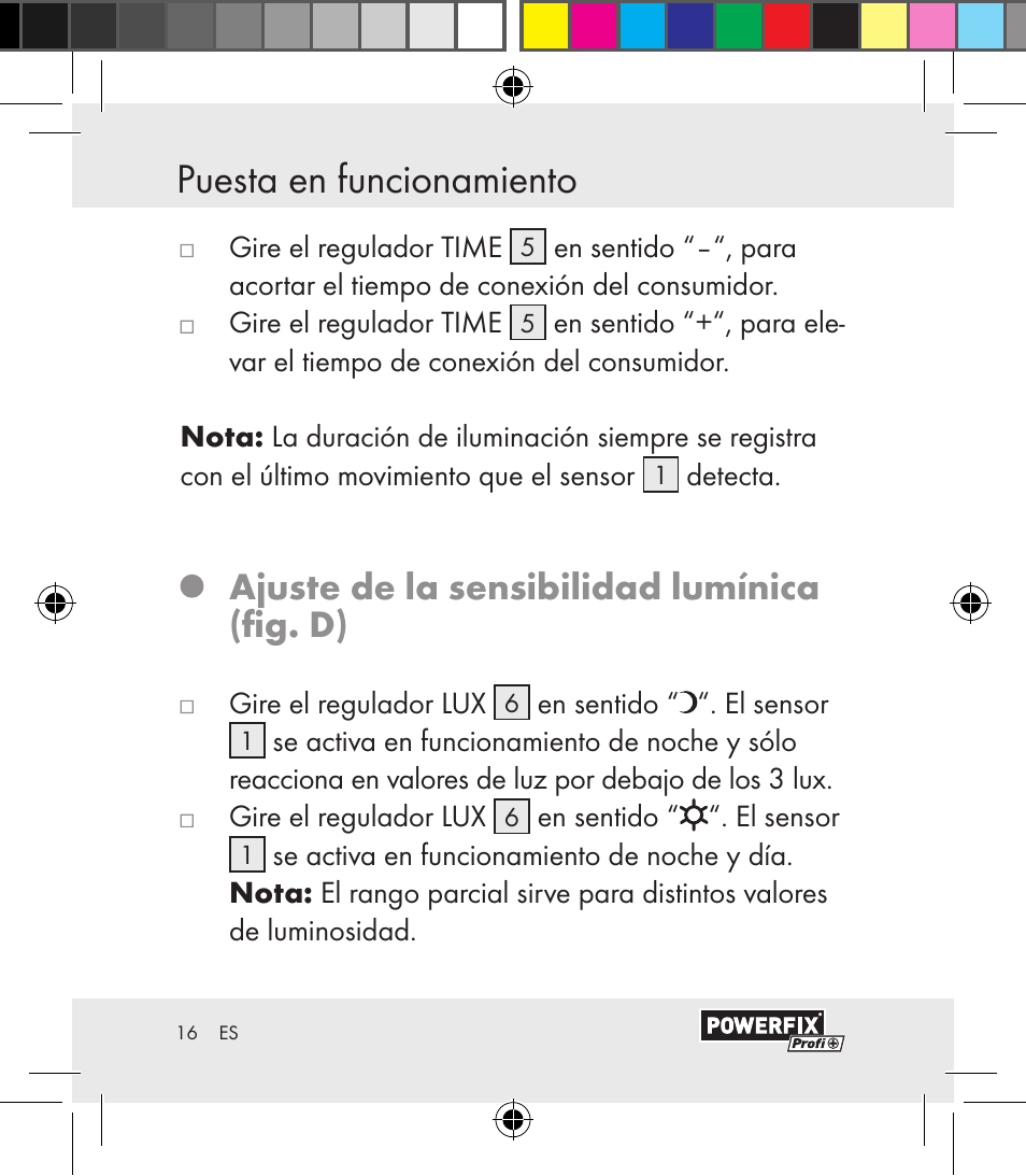 Análisis de errores puesta en funcionamiento, Ajuste de la sensibilidad lumínica (fig. d) | Powerfix Motion Sensor User Manual | Page 16 / 105