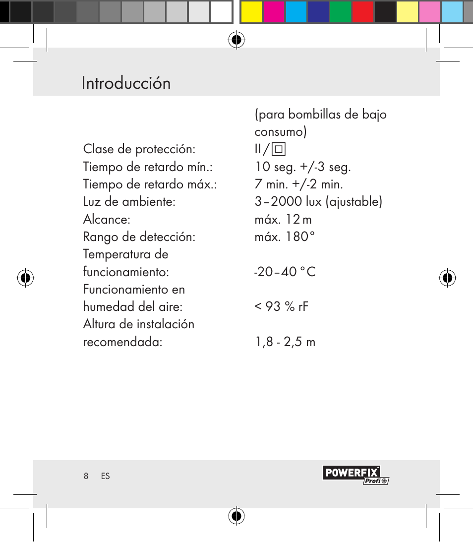 Introducción / seguridad introducción | Powerfix Motion Sensor User Manual | Page 8 / 105