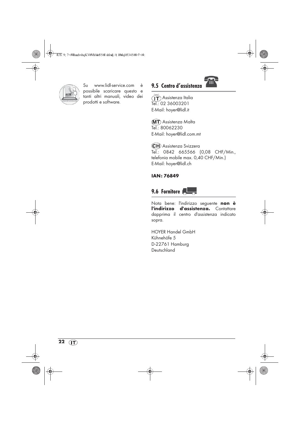 5 centro d’assistenza, 6 fornitore | Powerfix PTW 1500 A1 User Manual | Page 24 / 54