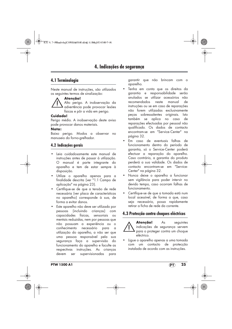 Indicações de segurança, 1 terminologia, 3 protecção contra choques eléctricos | Powerfix PTW 1500 A1 User Manual | Page 27 / 54