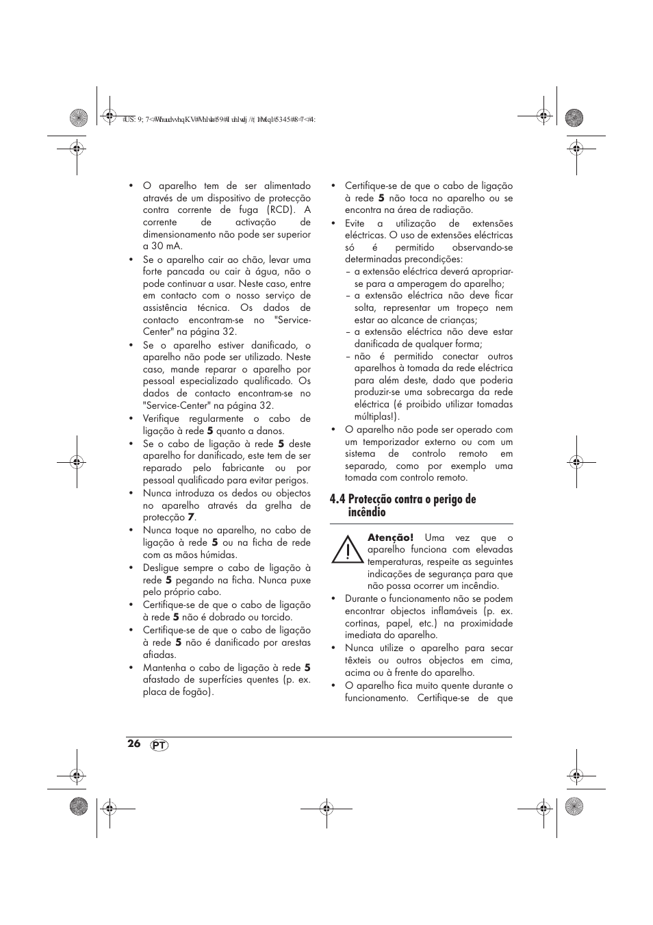 4 protecção contra o perigo de incêndio | Powerfix PTW 1500 A1 User Manual | Page 28 / 54