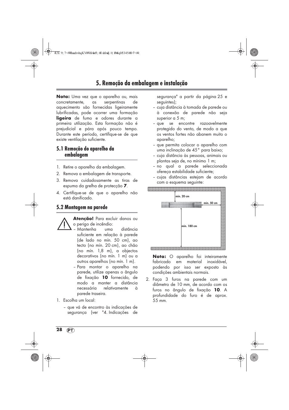 Remoção da embalagem e instalação, 1 remoção do aparelho da embalagem, 2 montagem na parede | Powerfix PTW 1500 A1 User Manual | Page 30 / 54