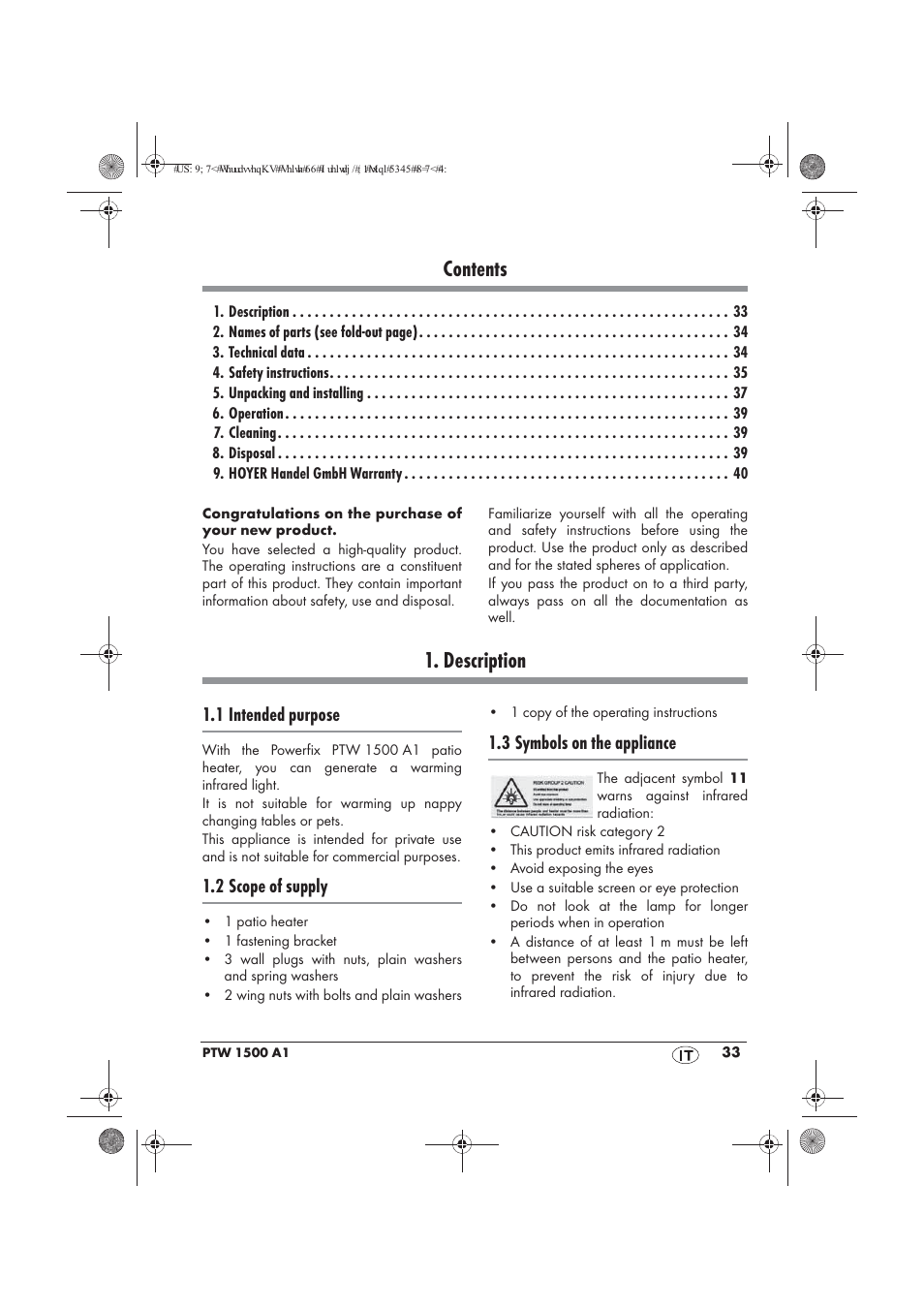 Powerfix PTW 1500 A1 User Manual | Page 35 / 54