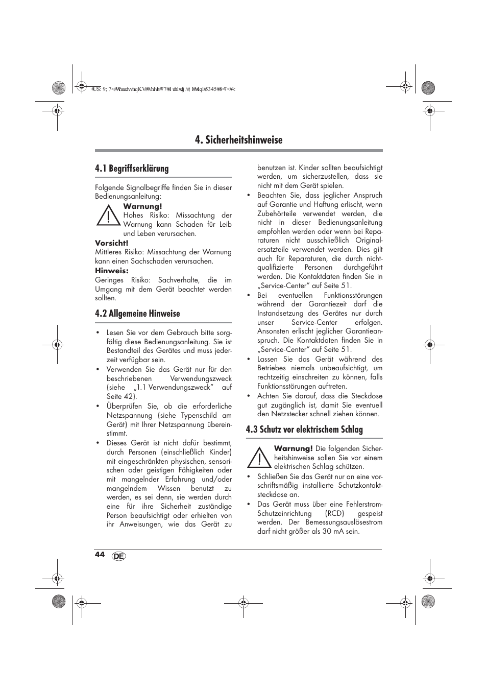 Sicherheitshinweise, 1 begriffserklärung, 2 allgemeine hinweise | 3 schutz vor elektrischem schlag | Powerfix PTW 1500 A1 User Manual | Page 46 / 54